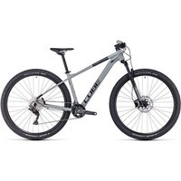 Gray Cube Attention 2024 hardtail mountain bike with 29-inch wheels, front suspension, and disc brakes.
