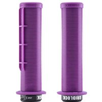 Purple DMR Gridlock Lock-On Grips with ribbed texture and black lock rings.