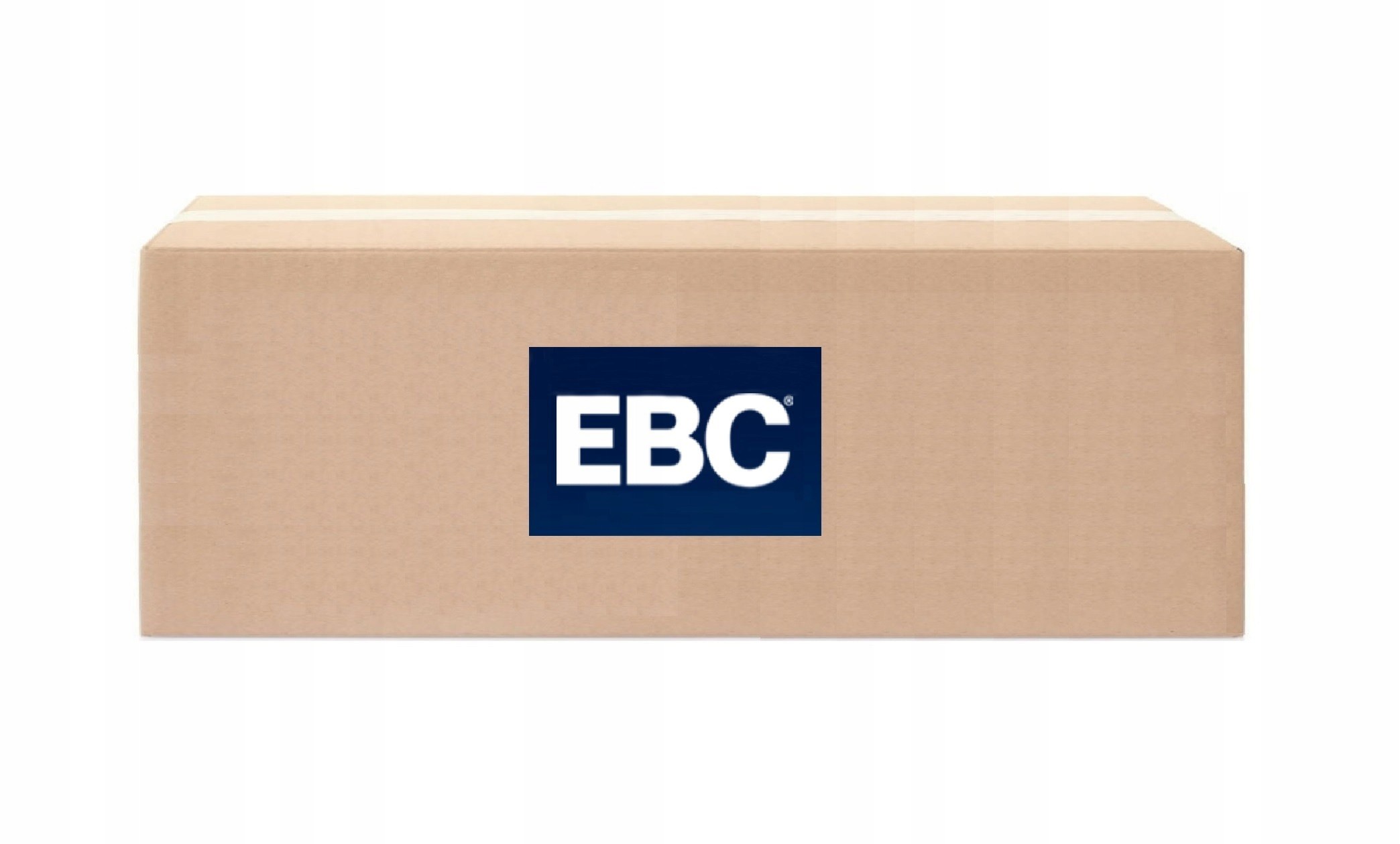 Brown cardboard box featuring a prominent blue EBC logo, indicating the product "Sada Spojky Ebc DRC267" inside.