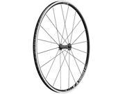 DT Swiss PR 1400 DICUT Oxic rear clincher wheel featuring a sleek black finish, lightweight alloy construction, and distinctive spoke design for enhanced performance.