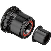 Black DT Swiss Ratchet Freehub Conversion Kit with red seal and cylindrical design, featuring two separate components.