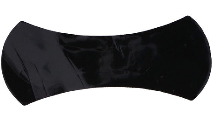 Black antislip adhesive pad, 13 cm in length, featuring a smooth, glossy surface designed to enhance grip and prevent slipping.