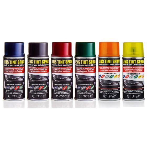E-Tech Engineering E-TECH Yellow Headlight Tint Spray Glass Plastic Headlamp Car Motorbike Lenses