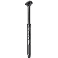 Black E-Thirteen Vario Dropper Seatpost with adjustable height and sleek design, featuring a glossy finish.