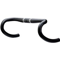 Black Easton EA50 road bike handlebar with ergonomic drop design and white logo on the central clamp area.