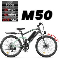 Black and green EB3S / M50 electric mountain bike with 27.5" tires, rear suspension, and integrated battery.