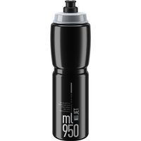 Black Elite Jet water bottle, 950ml capacity, sleek design with a gray cap and push-pull nozzle.
