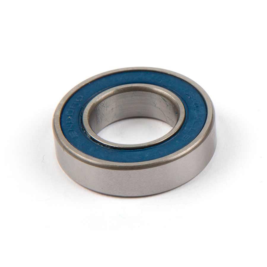 Enduro Bearings ABI Cartridge Bearing features a metallic silver outer ring with a blue rubber seal, designed for durability and smooth performance in cycling applications.