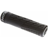 Black Ergon GE1 Evo Slim grips with textured surface and ergonomic design, featuring a subtle logo on the end.