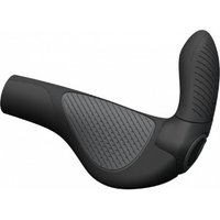 Black Ergon GP3 Evo bike handlebar grips with ergonomic wing design and textured rubber surface for comfort.