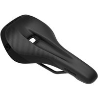 Black Ergon SM E-Mountain Pro Men's Saddle, M/L, with ergonomic shape, central cutout, and textured surface.
