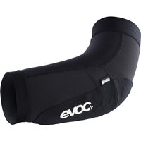 Black EVOC Elbow Protector LS Flex Lite, large size, with white logo and sleek, flexible design.