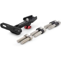 Black Exposure Lights Quick Release Stem Bracket with red accent, includes three silver mounting bolts.