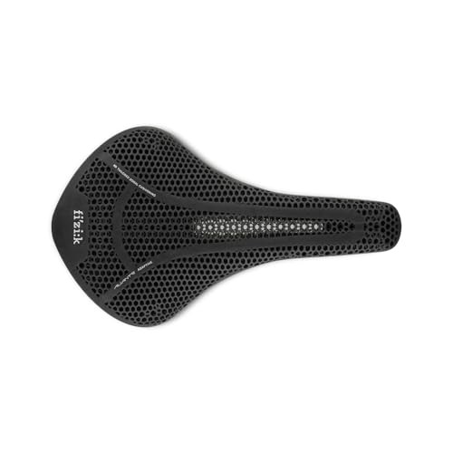 Black Fizik Tempo Aliante R3 Adaptive Saddle featuring a perforated design, 155mm width, and a sleek, aerodynamic shape ideal for cycling performance.