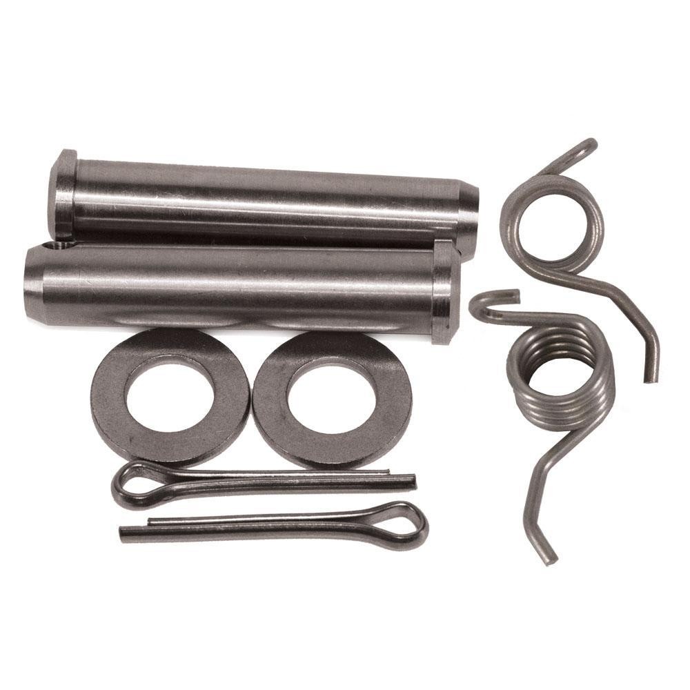 FPP SET BET 1 features metallic foot peg pins, springs, and clips, designed for Beta RR models 125/250/300 and 350/390/430/480 from 2020 to 2023, showcasing durable construction.