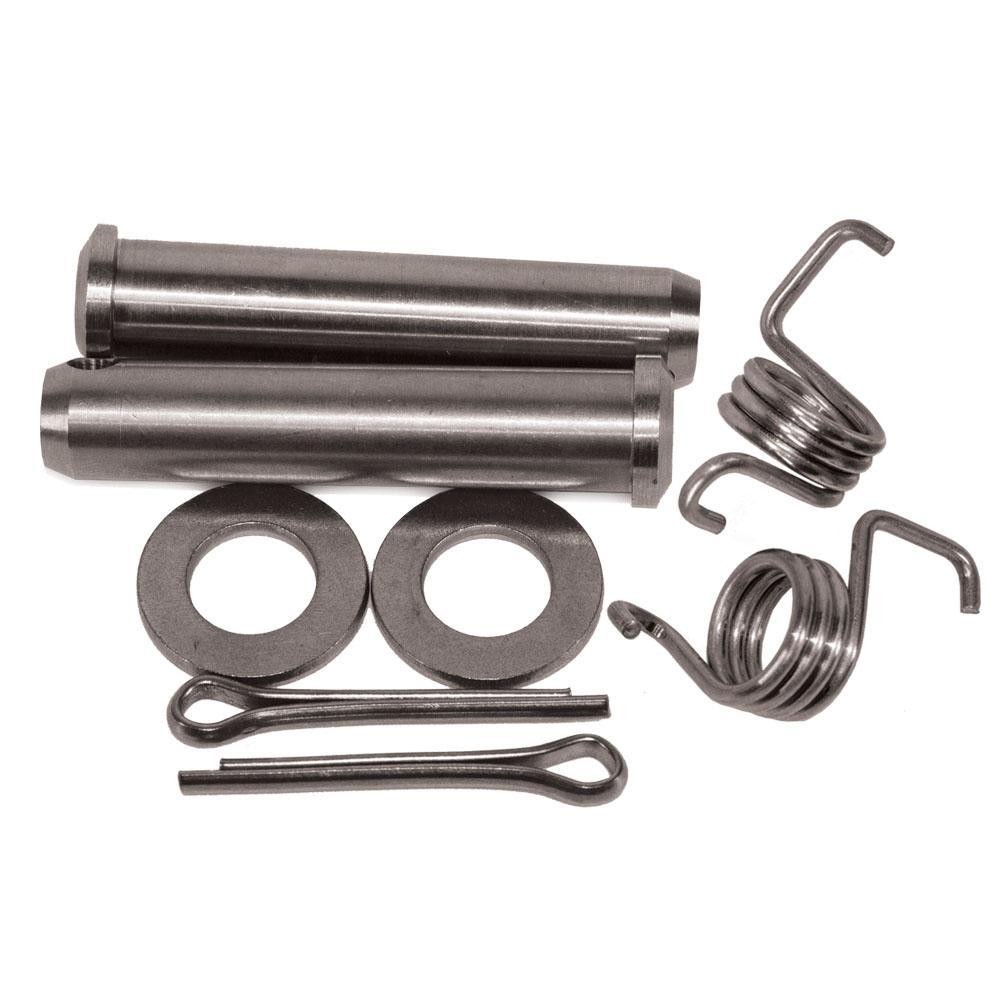 Apico Foot Peg Pin & Spring Set featuring two metal pins, two washers, and two coiled springs, all in a metallic finish, designed for various Yamaha motorcycle models.