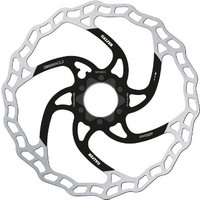 Galfer Wave Centerlock MTB disc brake rotor with silver wavy outer edge and black inner spider design.