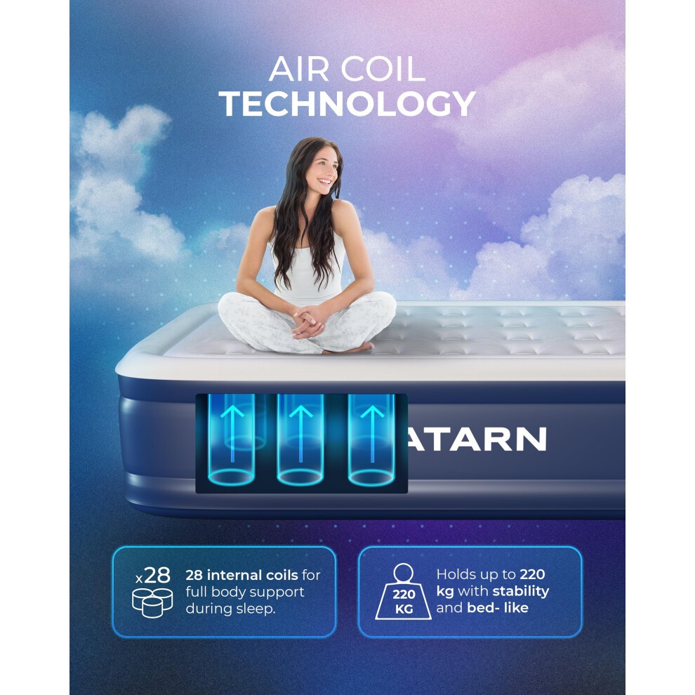 GATARN Double Air Bed with Built-in Electric Pump - image 2