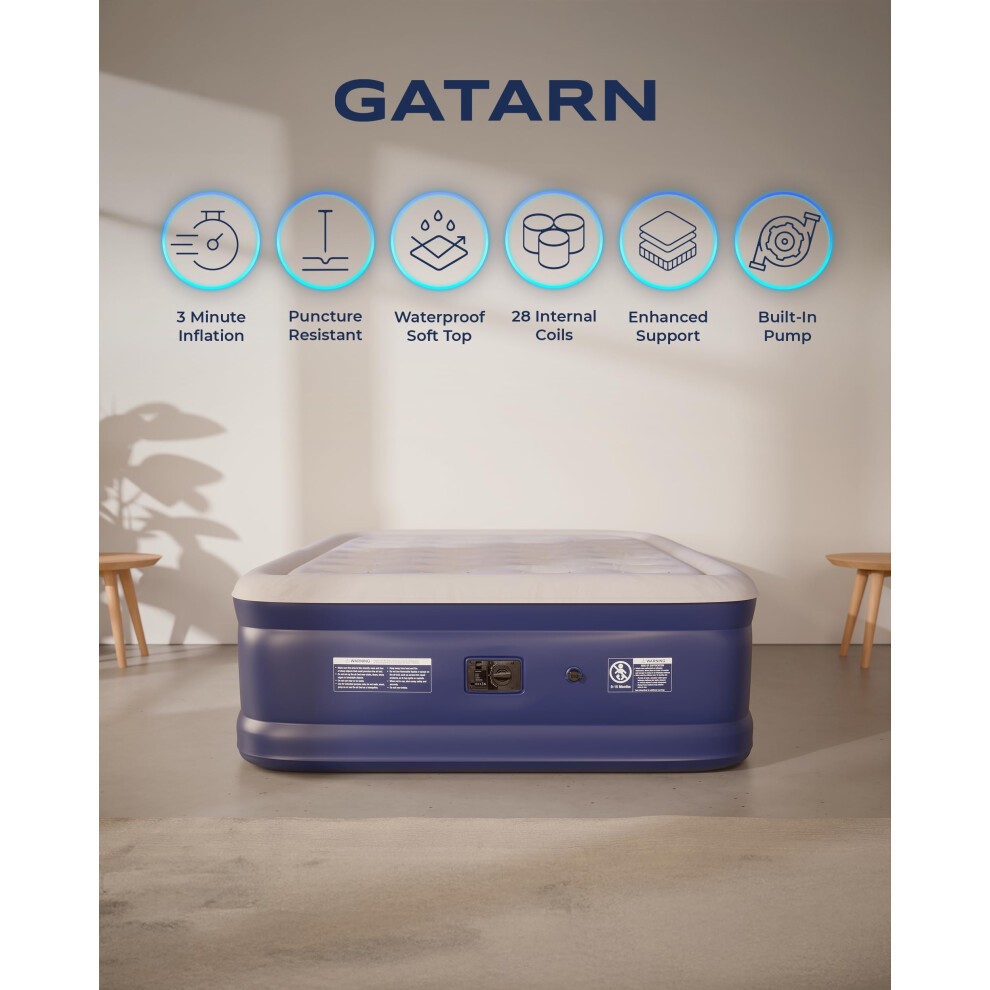 GATARN Double Air Bed with Built-in Electric Pump - image 3