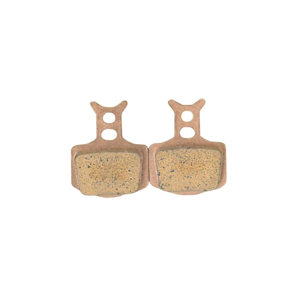 Brown and gold brake pads with a rectangular shape and two mounting holes, designed for KTM SX50, Husqvarna TC50, and Gas Gas MC50 models from 2024-2025.