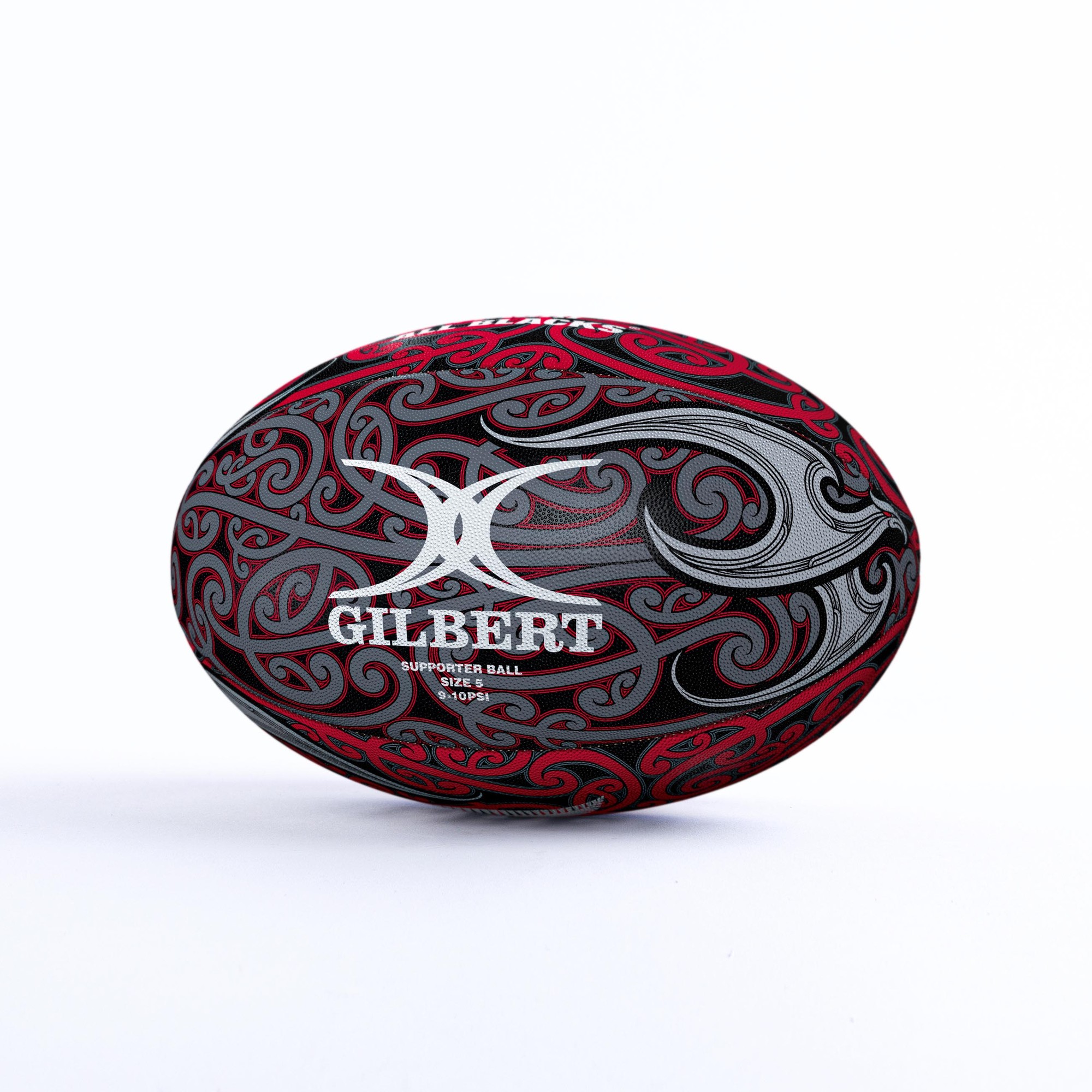 Gilbert Rugby Gilbert All Blacks Māori Supporter Ball - Size: Sz 5 - Country Colours - image 2