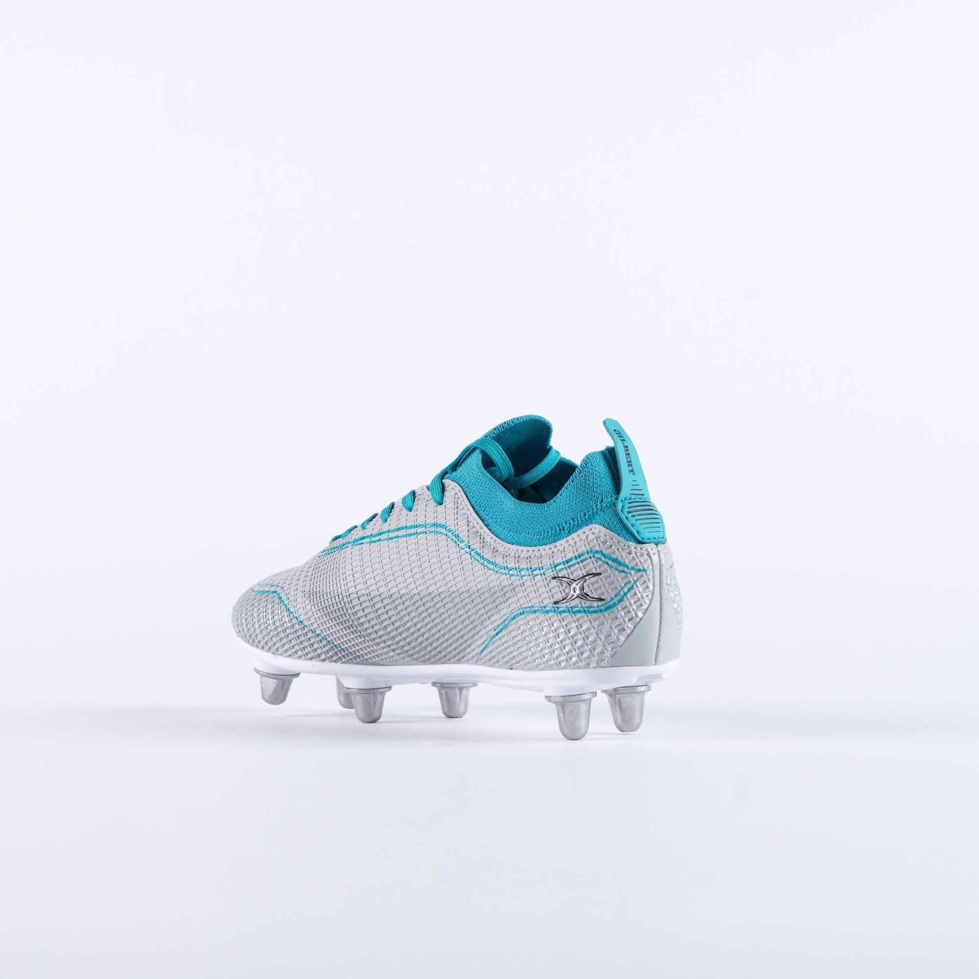 Gilbert Rugby Gilbert Cage Pace 6S Boots - Junior - Size: UK 2 | EU 34 - Grey/Aqua - image 3