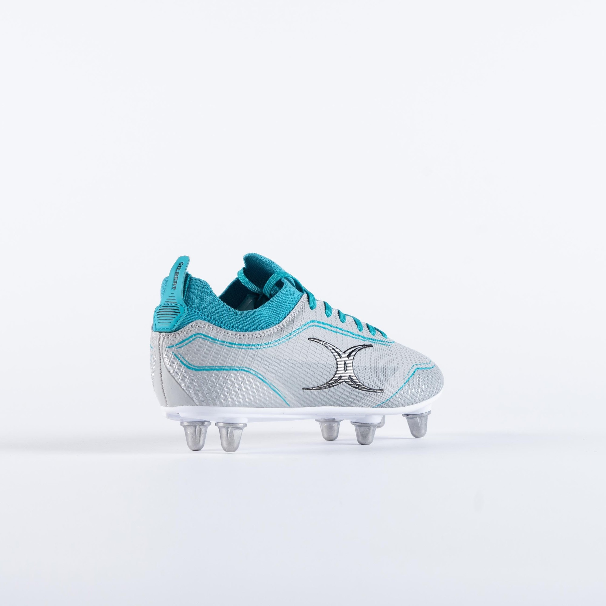 Gilbert Rugby Gilbert Cage Pace 6S Boots - Junior - Size: UK 2 | EU 34 - Grey/Aqua - image 5