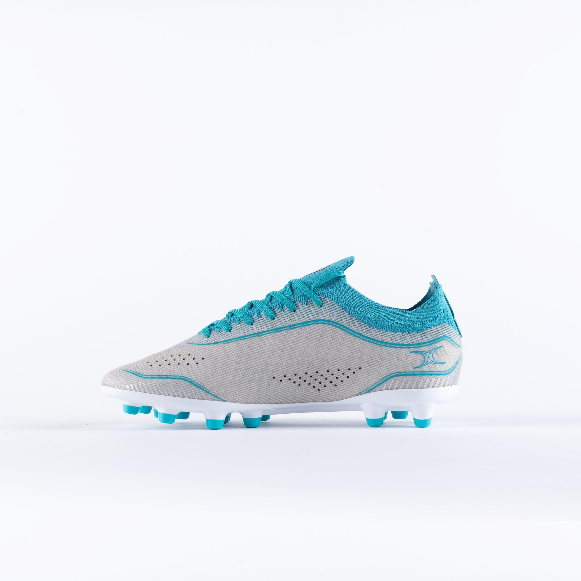 Gilbert Rugby Gilbert Cage Pace Pro MSX Boots - Senior - Size: UK 8.5 | EU 42.5 - Grey/Aqua - image 2