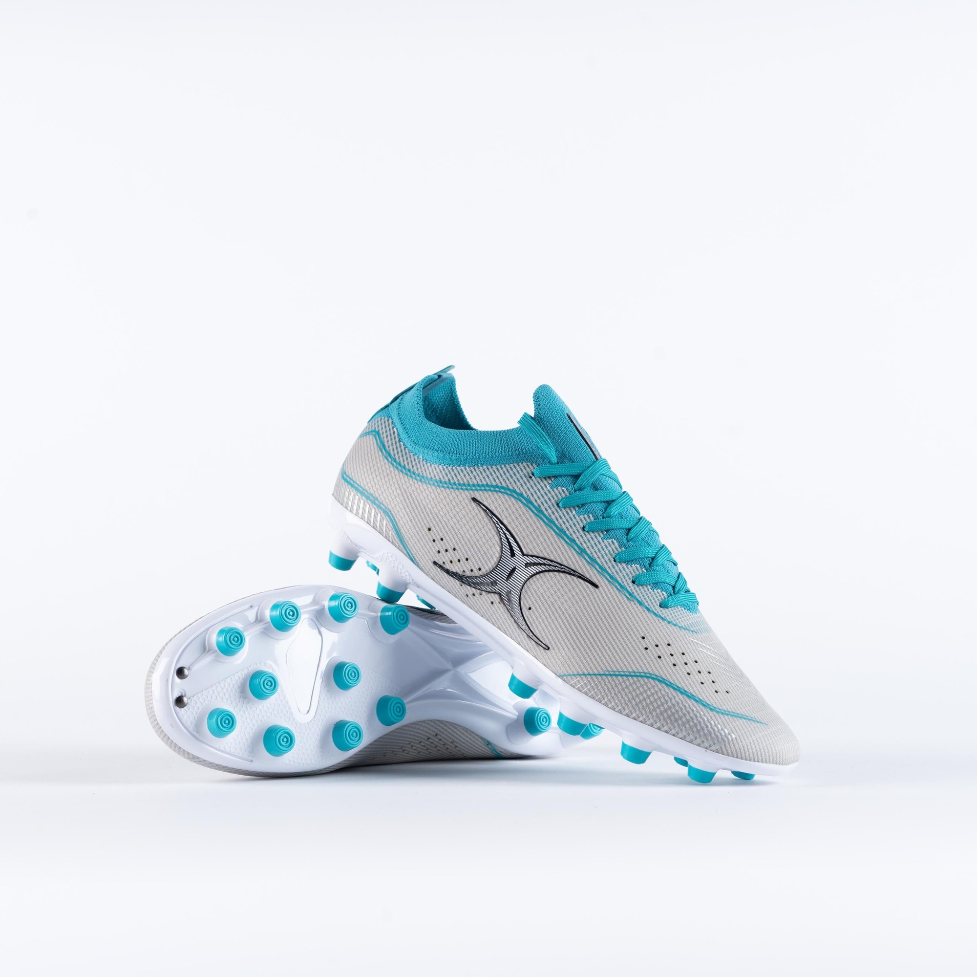 Gilbert Rugby Gilbert Rugby Gilbert Cage Pace Pro MSX Boots - Senior - Grey/Aqua