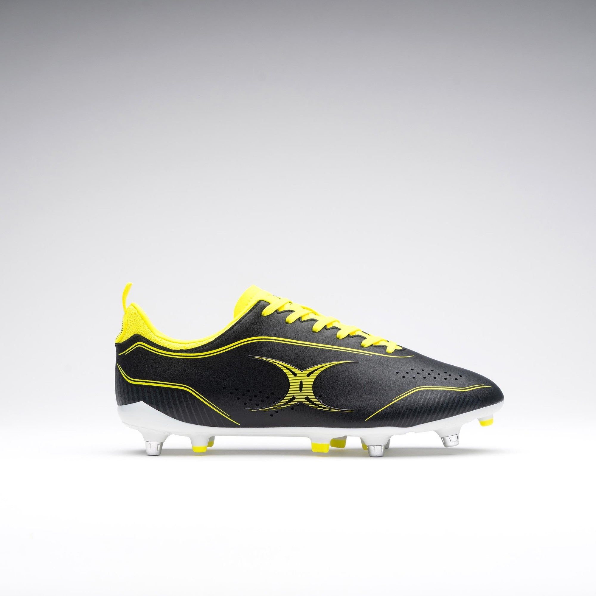 Gilbert Rugby Gilbert Cage Torq 6S Boots - Senior - Size: UK 7.5 | EU 41 - Black/Fluo Yellow - image 2
