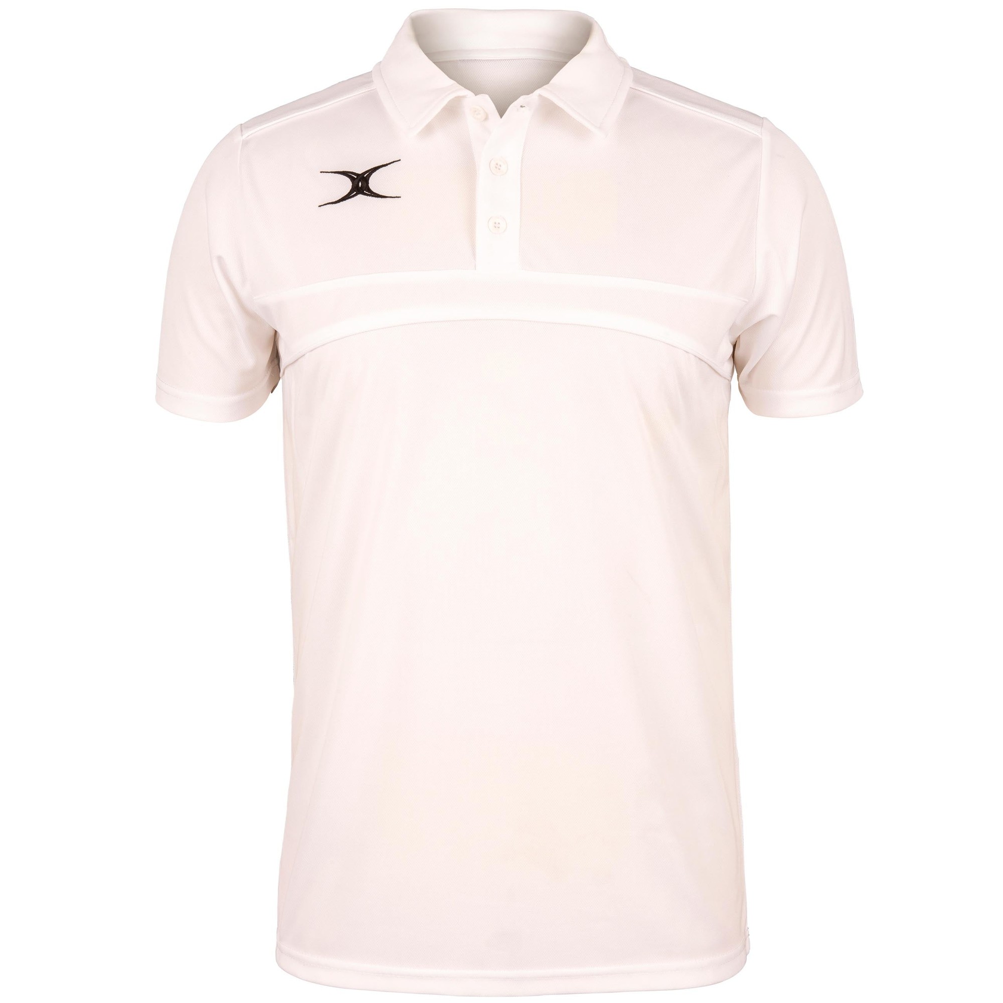 Black Gilbert Rugby Photon Polo Shirt for men, featuring a classic collar, short sleeves, and a subtle logo on the chest, made from lightweight, breathable material.