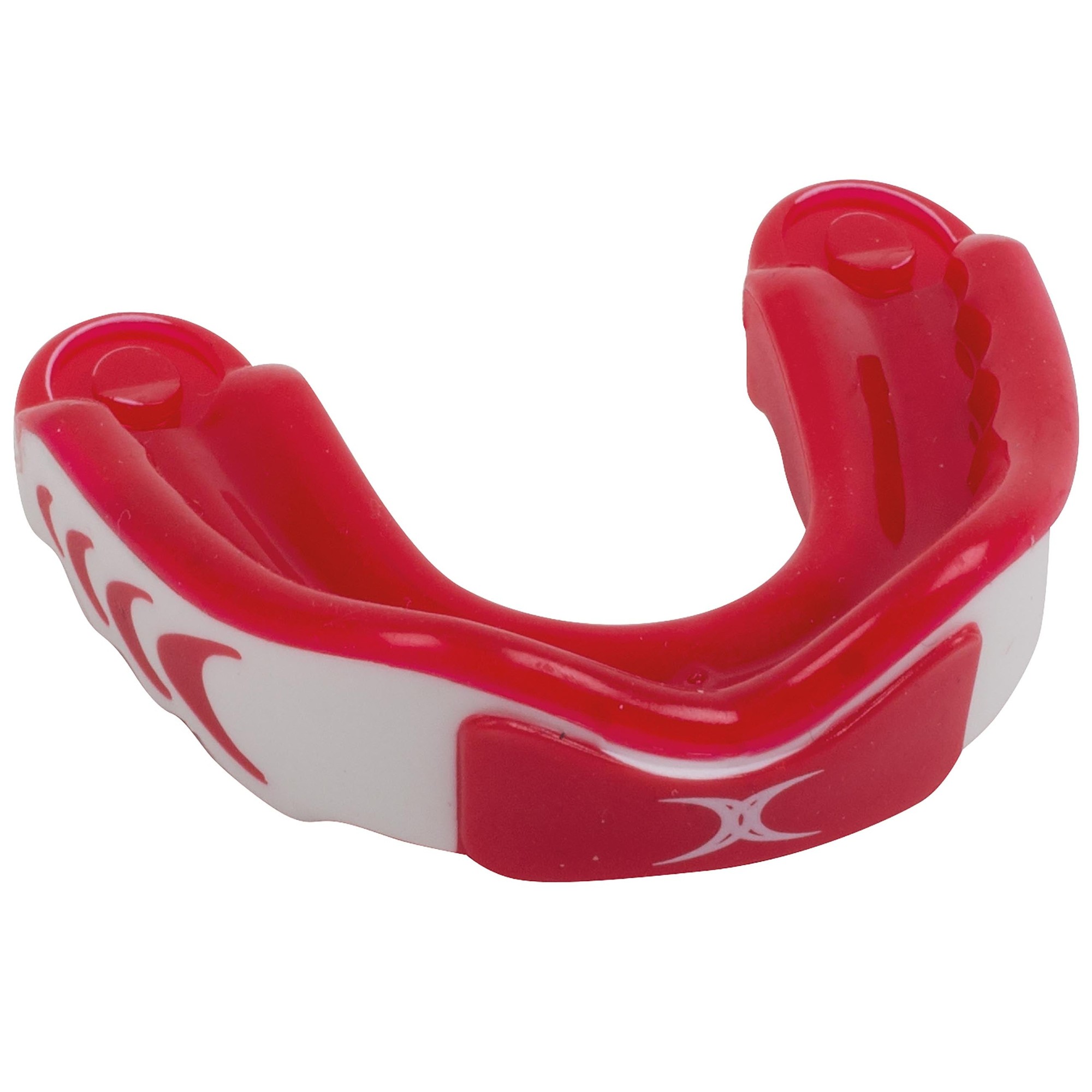 Black and green Gilbert Virtuo 3DY mouthguard featuring a flexible design for comfort, with strategic ventilation and a sleek, modern look.