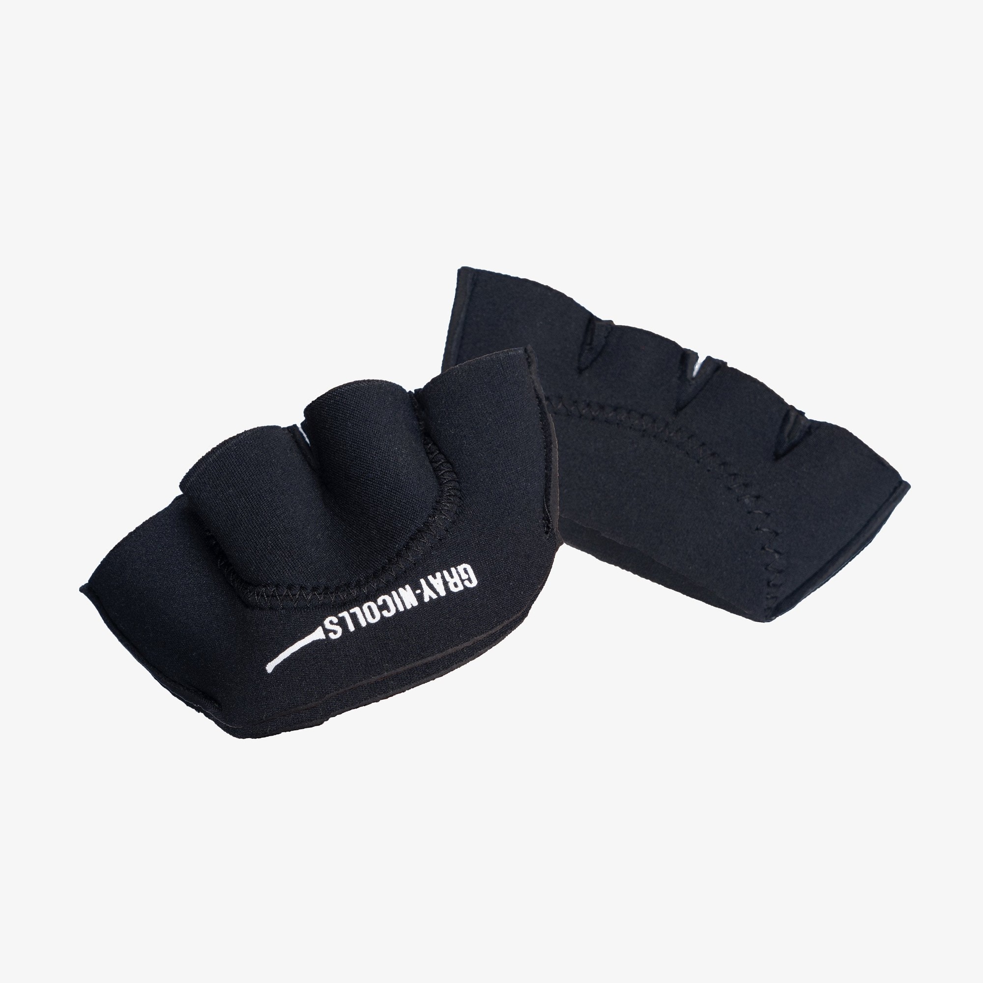 Black Gray-Nicolls Catching MCP glove made of durable material, featuring three padded fingers and a stitched design for enhanced grip and protection.