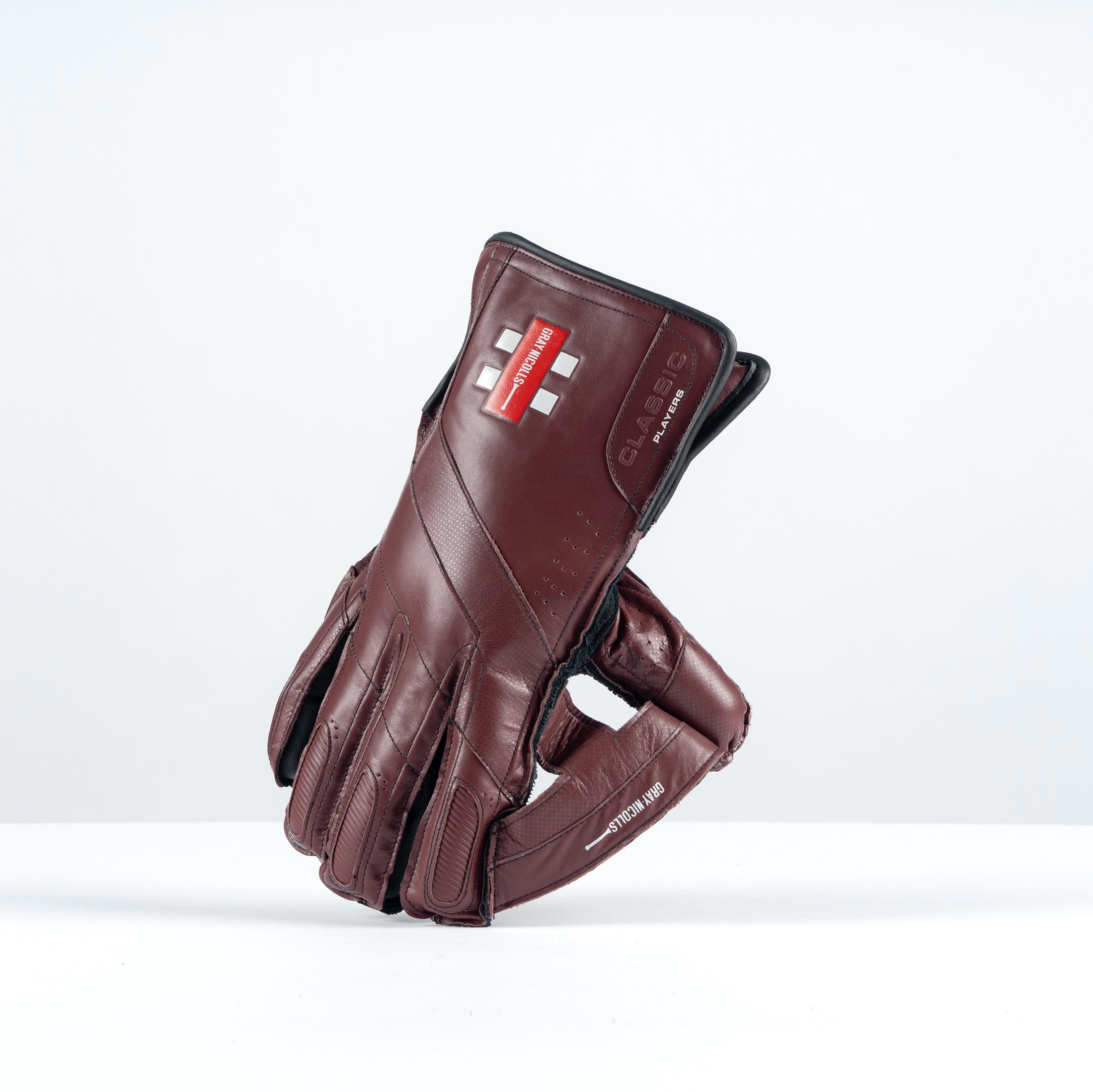 Gray-Nicolls Classic Players Edition Adult Wicketkeeping Glove - Maroon - Size: Large - White - image 2