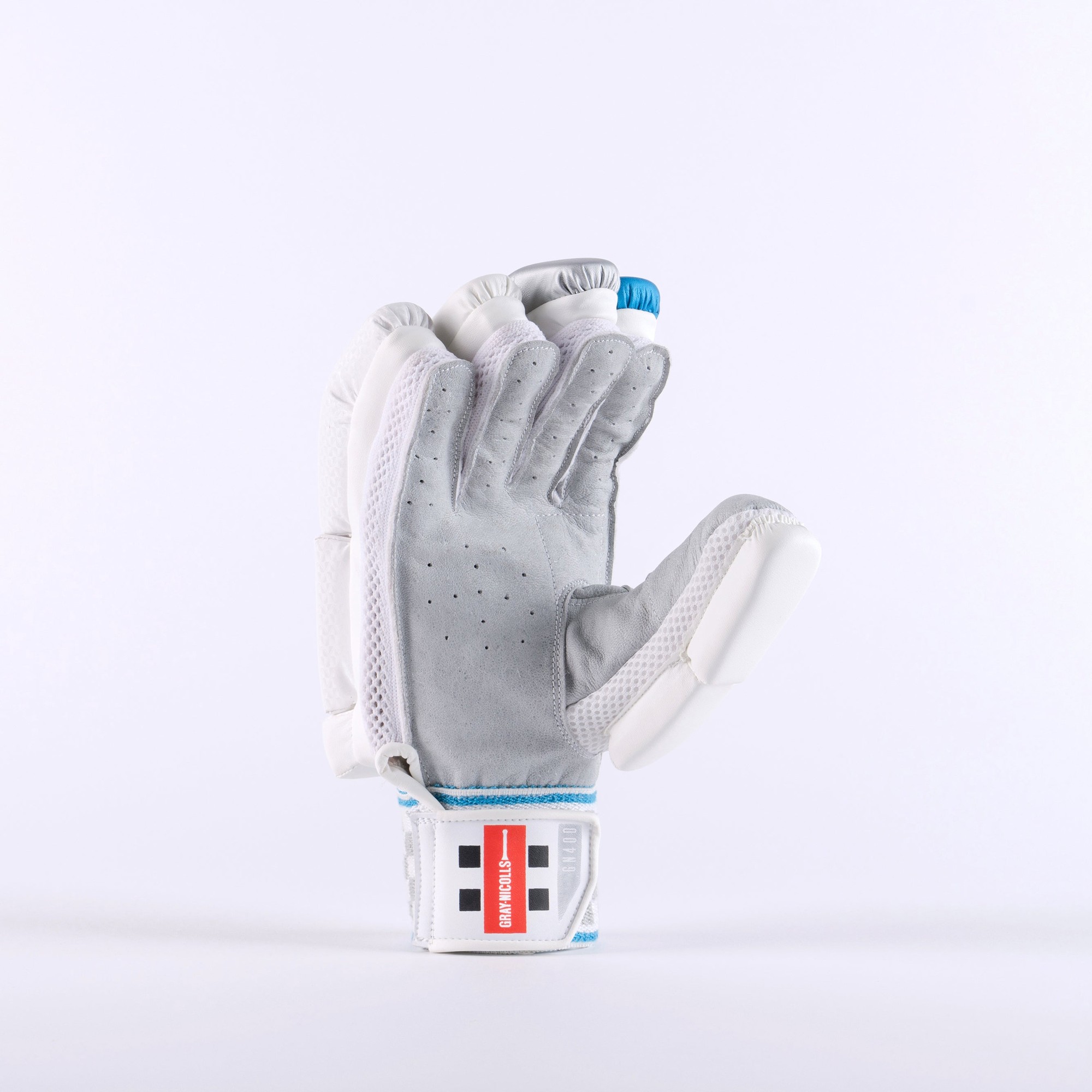 Gray-Nicolls GN400 Batting Gloves - Size: LH - Youth - White/Blue - image 2