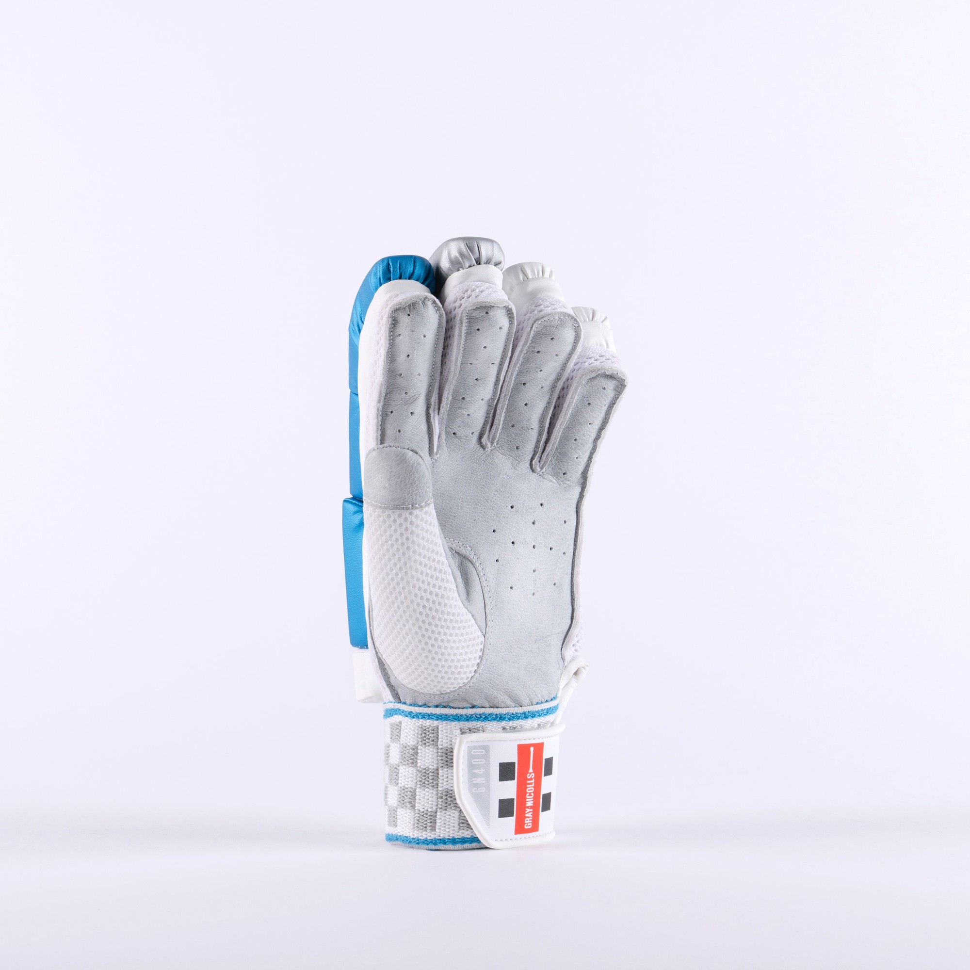 Gray-Nicolls GN400 Batting Gloves - Size: RH - Youth - White/Blue - image 4