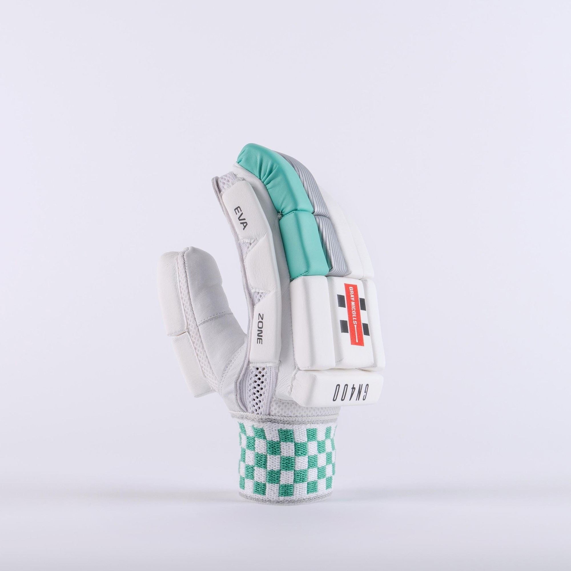 Gray-Nicolls GN400 GEM Batting Gloves - Size: LH - Gem - White/Aqua - image 2