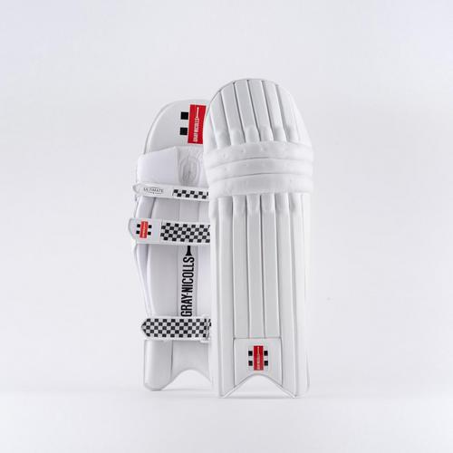 Gray-Nicolls Ultimate Batting Pads in black, featuring a sleek design, padded protection, and adjustable straps for a secure fit, ideal for cricket players.