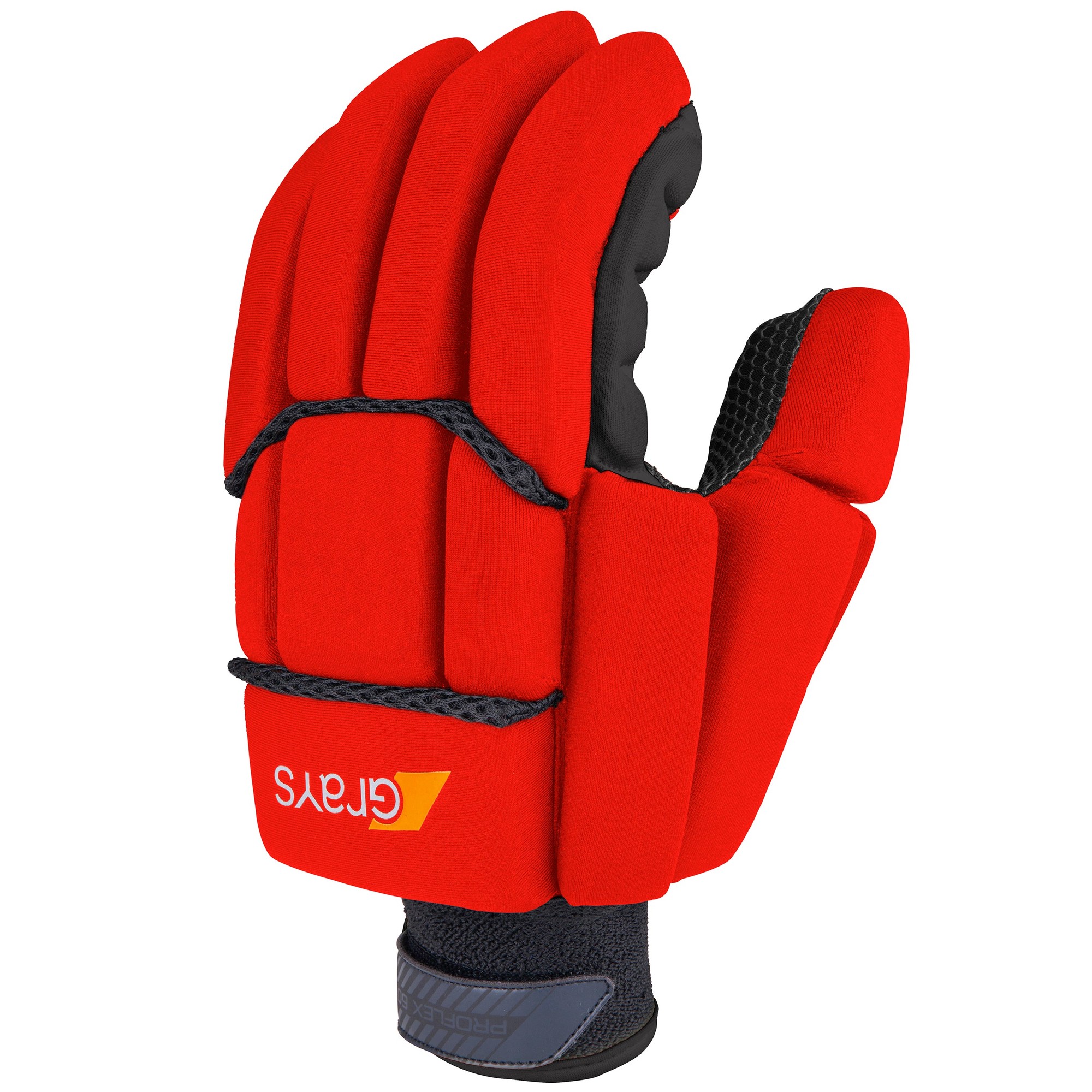 Black Grays Proflex 1000 gloves featuring a padded design, textured grip, and a snug wrist fit, ideal for hockey players seeking protection and flexibility.