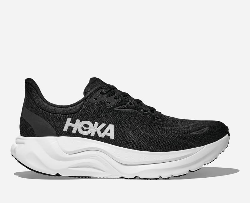 HOKA HOKA Women's Arahi 8 Road Running Shoes in Black/White, Size 3.5 W