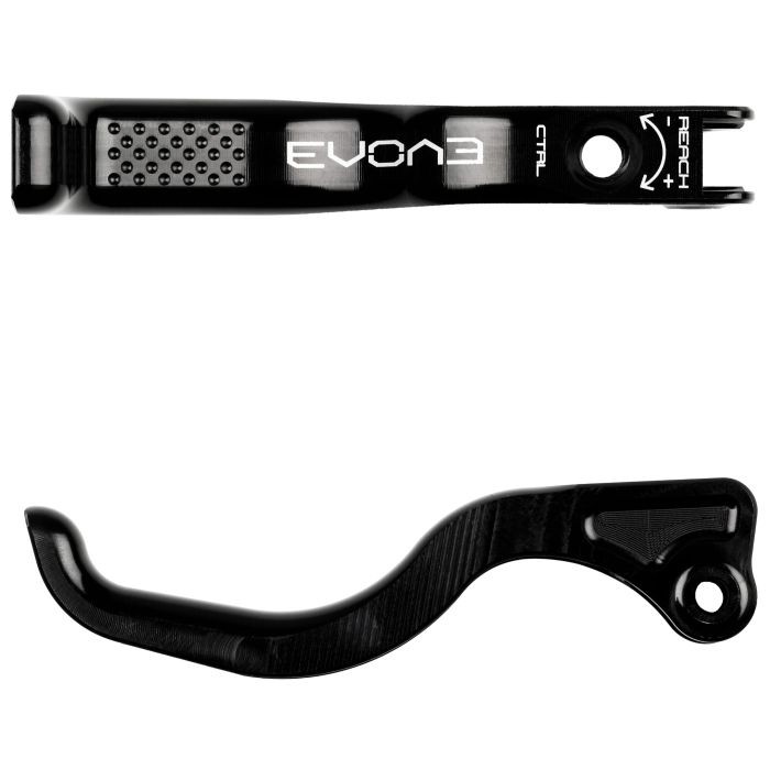 Black Hope EVO Control Lever Blade featuring a textured grip area, sleek design, and adjustable reach for enhanced performance in cycling applications.