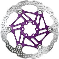 Purple and silver Hope Floating Rotor, 220mm, with intricate cutouts and circular perforations.