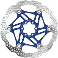 Blue and silver Hope Floating Rotor, 180mm, with a 6-bolt fitment and intricate cutout design.