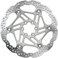 Silver Hope Floating Rotor, 203mm, 6 Bolt fitment, with intricate cutouts and perforated edges.