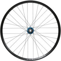 Hope Fortus 30W Pro 5 E-Bike BOOST 27.5" rear wheel, black rim, silver spokes, blue hub.