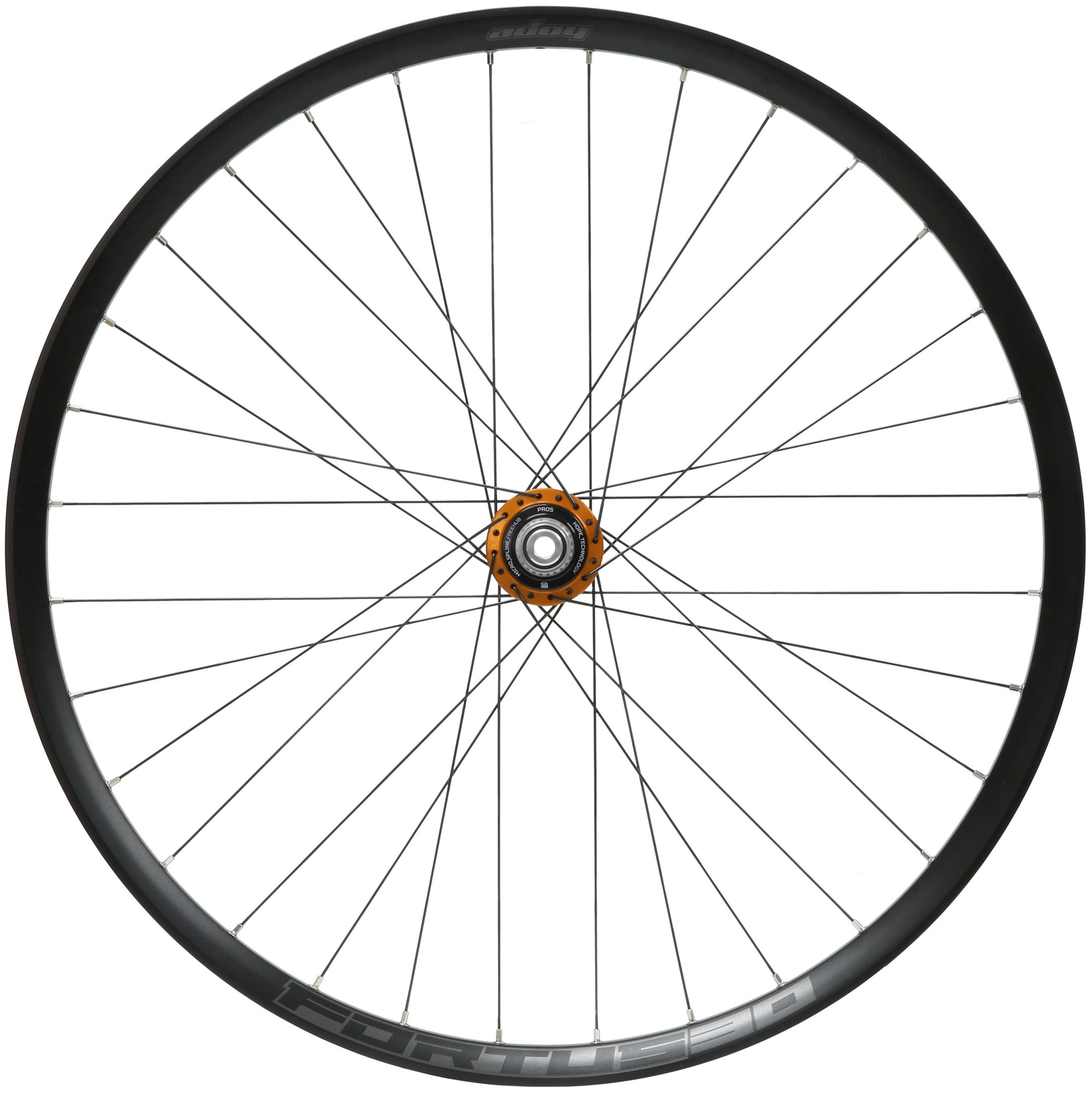 30W Pro5 rear wheel in black aluminum with an orange hub, designed for 29-inch bikes, featuring a 148x12mm Boost spacing and 6 bolt disc brake mount.