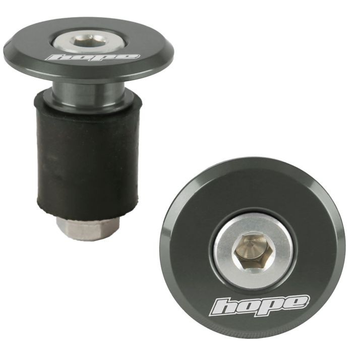Hope Grip Doctor in smoke color features a sleek aluminum design with a central hex screw, surrounded by a rubber grip for enhanced handling and durability.