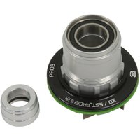 Hope Pro 5 12-Speed Freehub, SRAM XD, silver with black and green accents, visible bearings and spline detail.