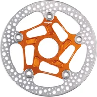 Orange and silver Hope RX Centre Lock 160mm disc rotor with perforated edge and five-spoke design.