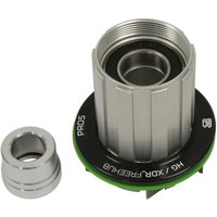 Black Hope Shimano HG 11-speed freehub with silver aluminum body, green seal, and additional silver adapter.